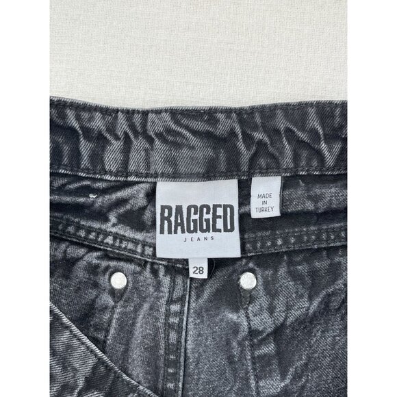 The Ragged Priest Womens high Rise Mom Jeans 28 black charcoal wash Straight Cut - Picture 5 of 14
